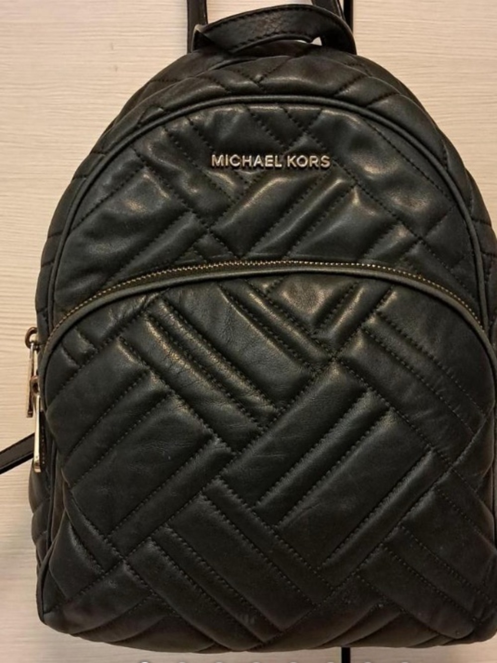 Michael Kors Black Quilted Leather Mini Backpack with Gold Hardware